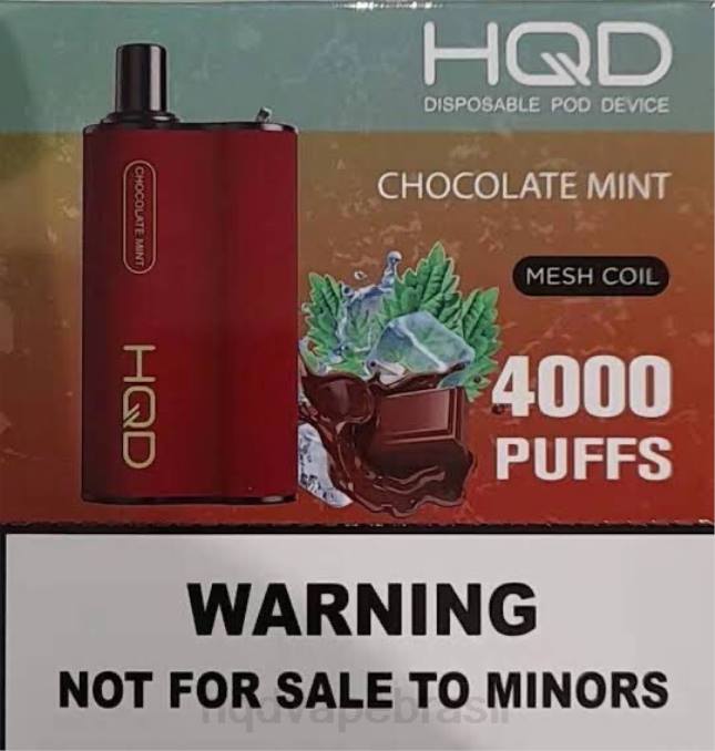 HQD BOX 4000 baforadas chocolate de menta DHNL111 | HQD VAPE BRASIL
