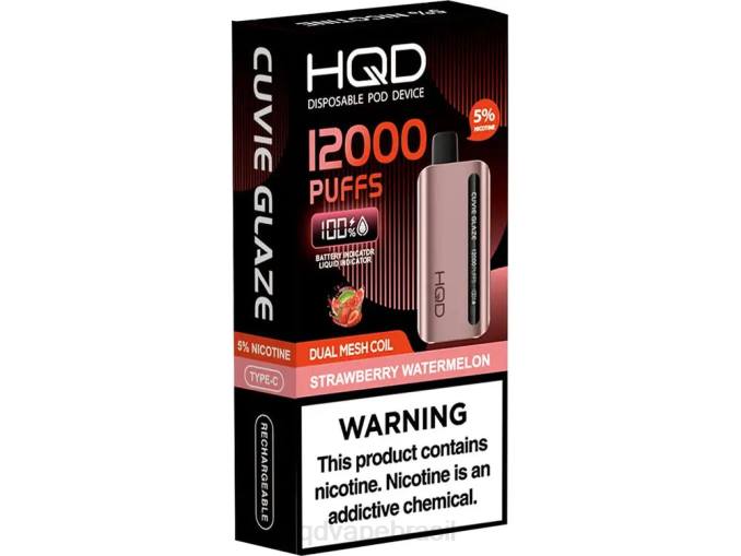 HQD CUVIE GLAZE vaporizador descartável 12000 melancia morango DHNL261 | HQD VAPE BRASIL
