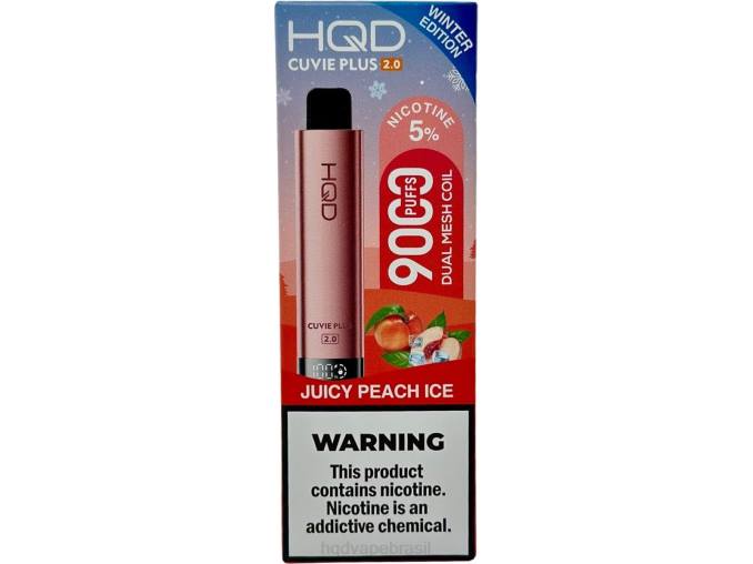 HQD CUVIE PLUS 2.0 (edição de inverno) suculento gelo de pêssego DHNL204 | HQD BRASIL