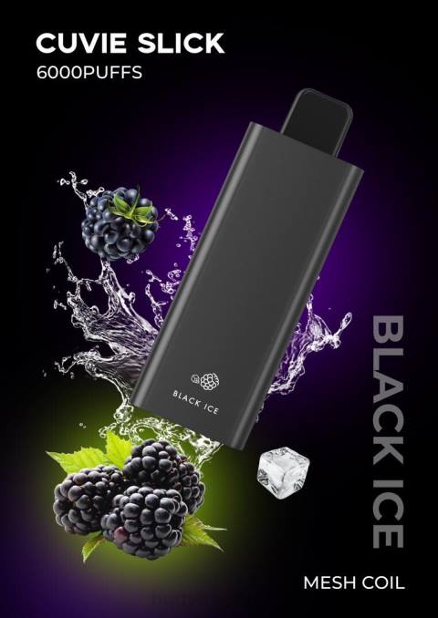 HQD CUVIE SLICK 6.000 baforadas gelo preto liso DHNL39 | VAPORIZADOR HQD